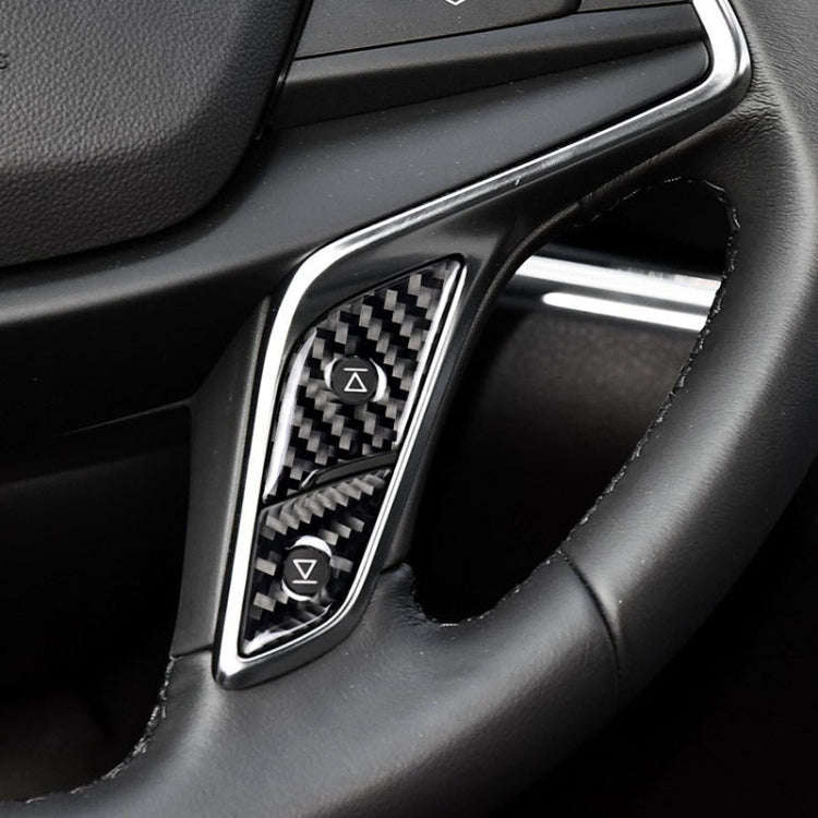 Car Carbon Fiber Steering Wheel Button Decorative Sticker for Cadillac XT5 2016-2017