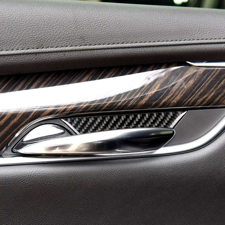Car Carbon Fiber Door Inner Wrist Decorative Sticker for Cadillac XT5 2016-2017