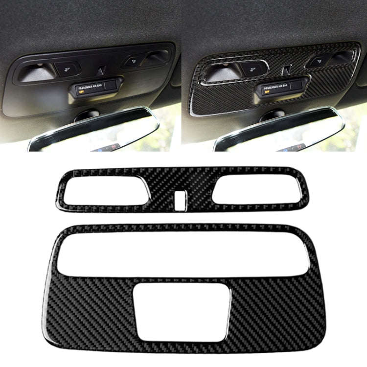 2 in 1 Car Carbon Fiber Dome Light Panel Decorative Sticker for Chevrolet Camaro 2016