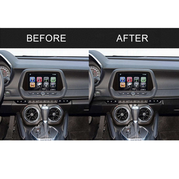5 in 1 Car Carbon Fiber Central Console Decorative Sticker for Chevrolet Camaro 2017-2019, Left D...