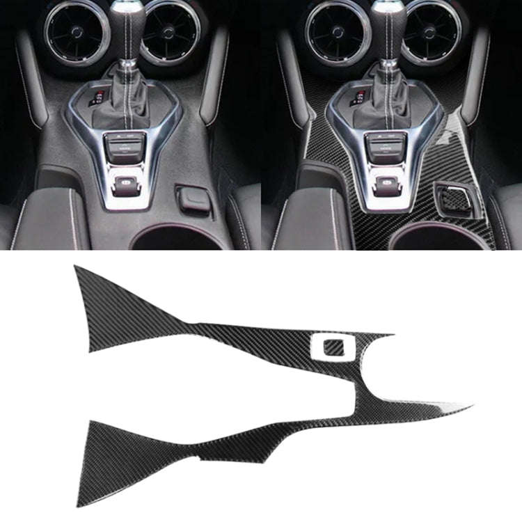 2 in 1 Car Carbon Fiber Central Control Gear Outer Frame Decorative Sticker for Chevrolet Camaro ...