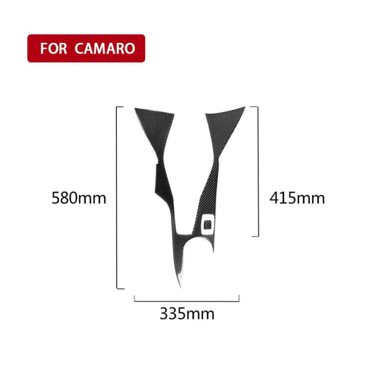 2 in 1 Car Carbon Fiber Central Control Gear Outer Frame Decorative Sticker for Chevrolet Camaro ...