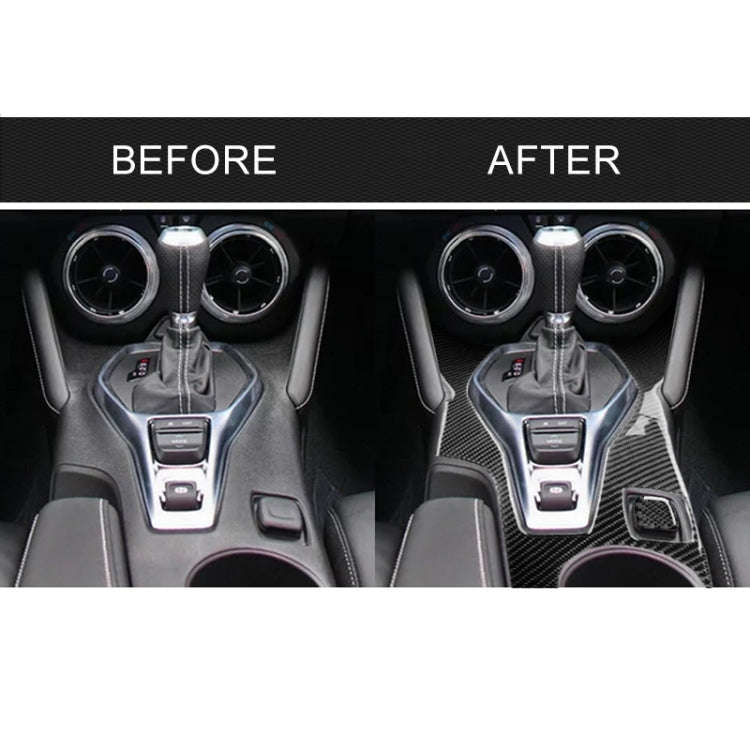 2 in 1 Car Carbon Fiber Central Control Gear Outer Frame Decorative Sticker for Chevrolet Camaro ...