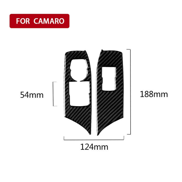 2 in 1 Car Carbon Fiber Window Lift Panel Decorative Sticker for Chevrolet Camaro 2017-2019, Left...