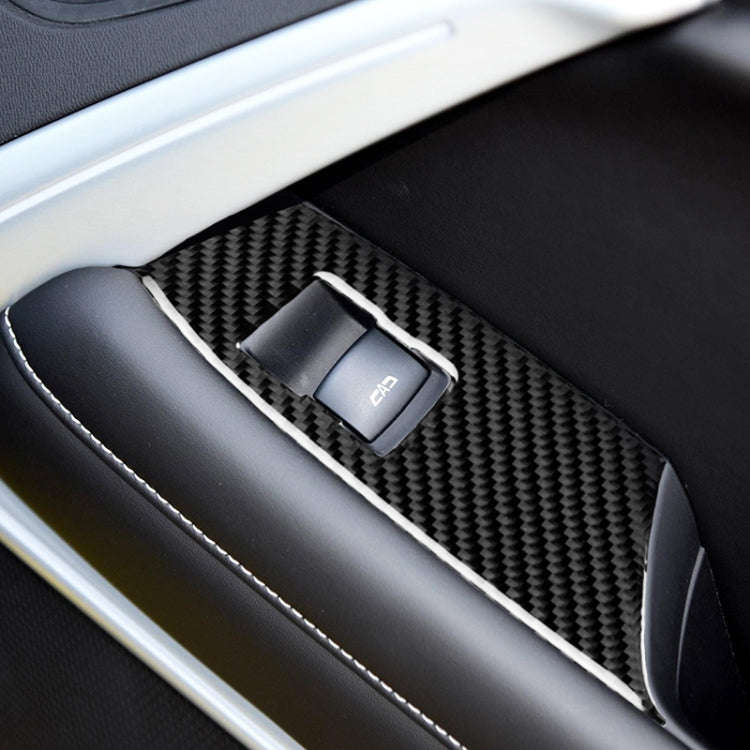 2 in 1 Car Carbon Fiber Window Lift Panel Decorative Sticker for Chevrolet Camaro 2017-2019, Left...