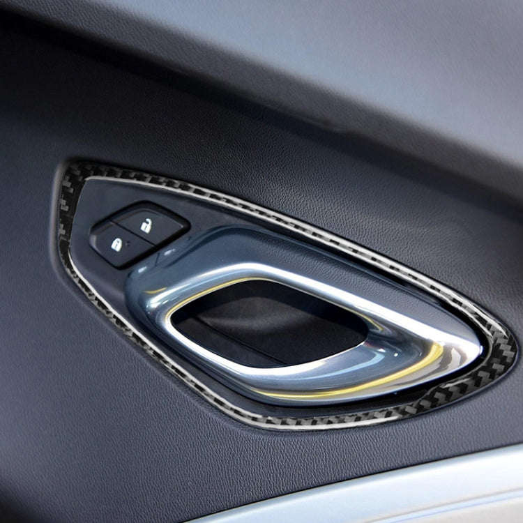 2 PCS Car Carbon Fiber Door Inner Handle Panel Decorative Sticker for Chevrolet Camaro 2017-2019