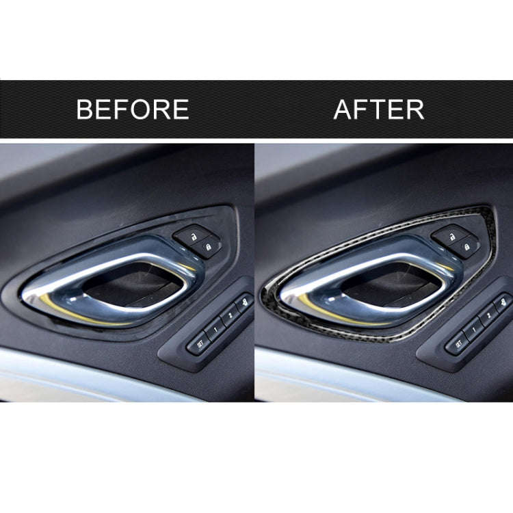 2 PCS Car Carbon Fiber Door Inner Handle Panel Decorative Sticker for Chevrolet Camaro 2017-2019