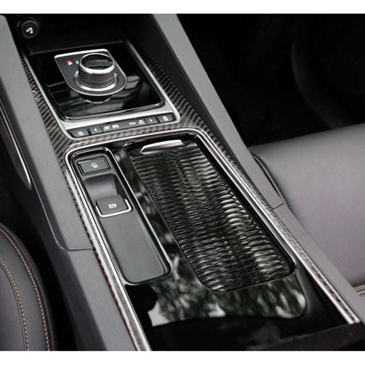 Carbon Fiber Car Water Cup Gear Frame Decorative Sticker for Jaguar F-PACE 2016-2020