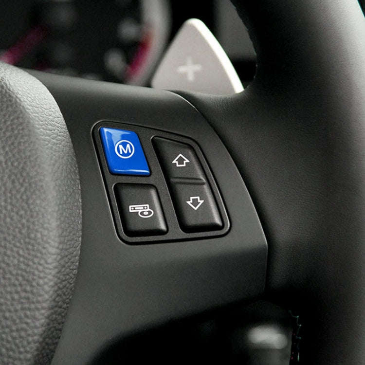 Wheel M Fashion Button Switch Trim Cover for BMW 3 series E90 E92 E93 M3 2007-2013(Blue)