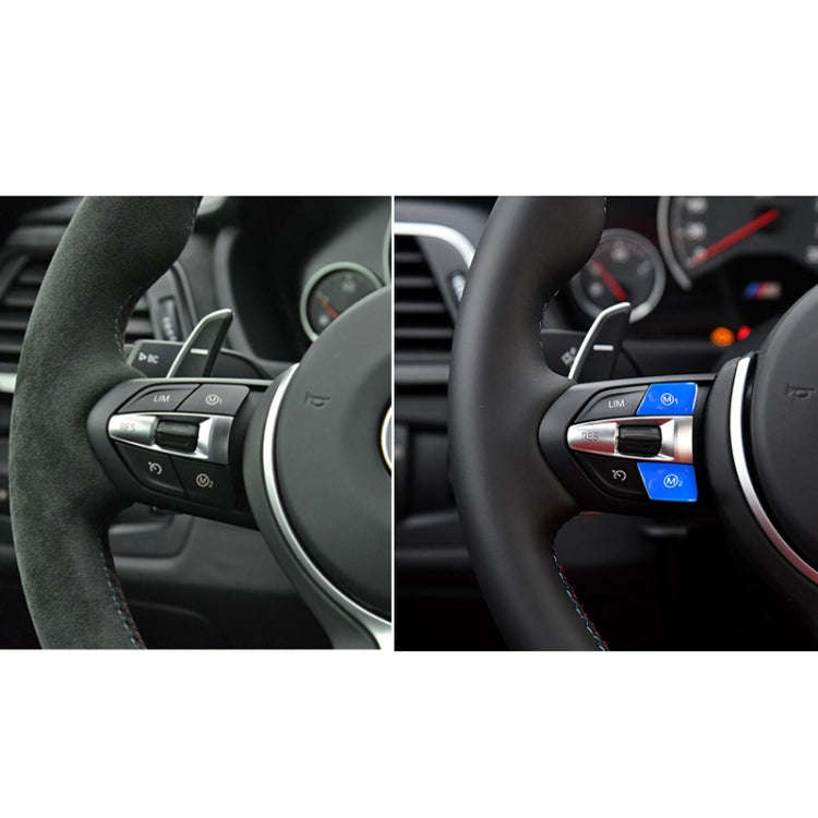 Sports Steering Wheel M1+M2 Fashion Button Switch Trim Cover for BMW F30 F34 F15 F16 2014-2018(Blue)