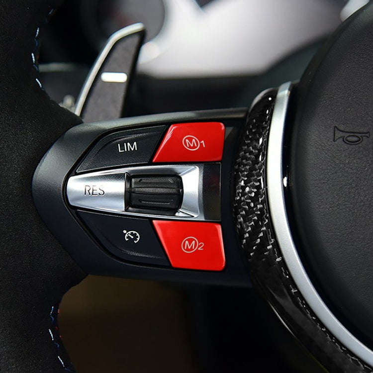 Sports Steering Wheel M1+M2 Fashion Button Switch Trim Cover for BMW F30 F34 F15 F16 2014-2018(Red)