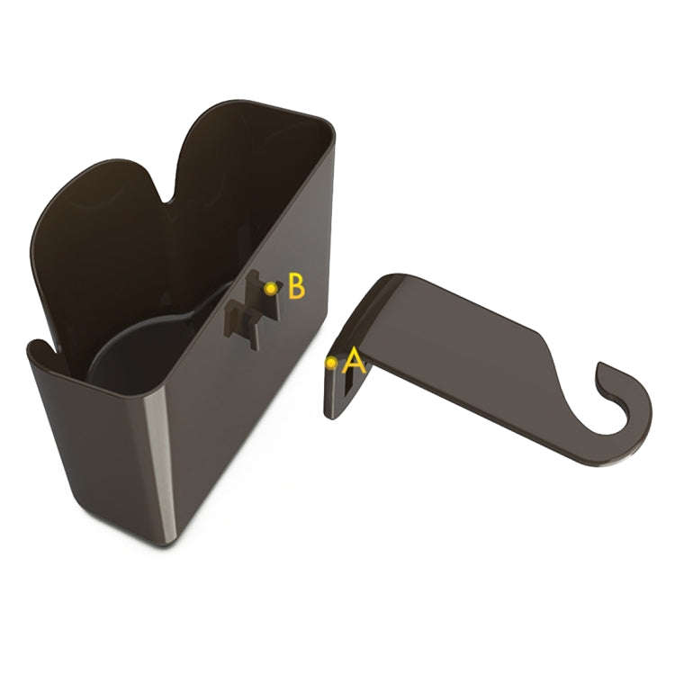 Car Back Seat Hook Trash Rubbish Garbage Can Mobile Phone Holder Storage Box (Brown)