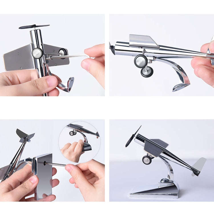 Car Interior Decoration Accessories Aircraft Model Ornaments Propeller Rotating Solar Energy Orna...