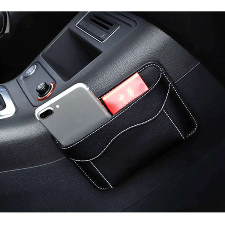 Paste Car Storage Bag Car Seat Quilting Storage Bag Instrument Panel Hanging Bag (Black)