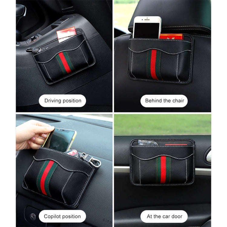 Paste Car Storage Bag Car Seat Quilting Storage Bag Instrument Panel Hanging Bag (Stripe)