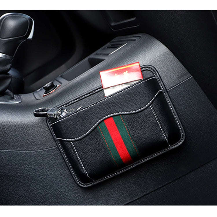 Paste Car Storage Bag Car Seat Quilting Storage Bag Instrument Panel Hanging Bag (Stripe)