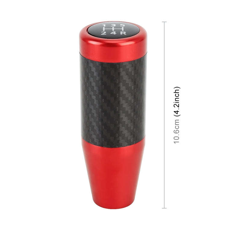 Universal Car Carbon Fiber Pattern Gear Head Gear Shift Knob (Red)