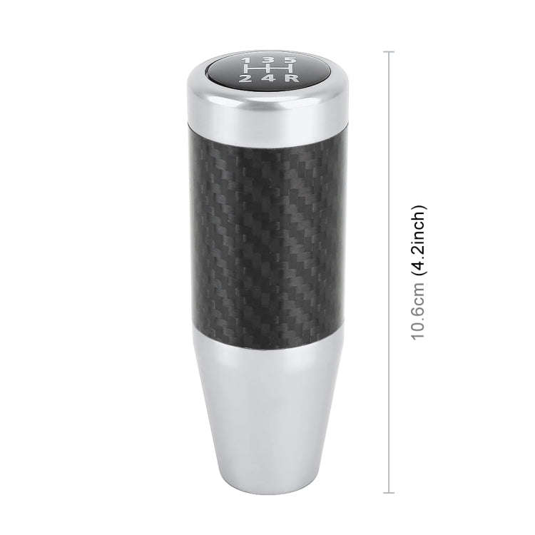 Universal Car Carbon Fiber Pattern Gear Head Gear Shift Knob (Silver)