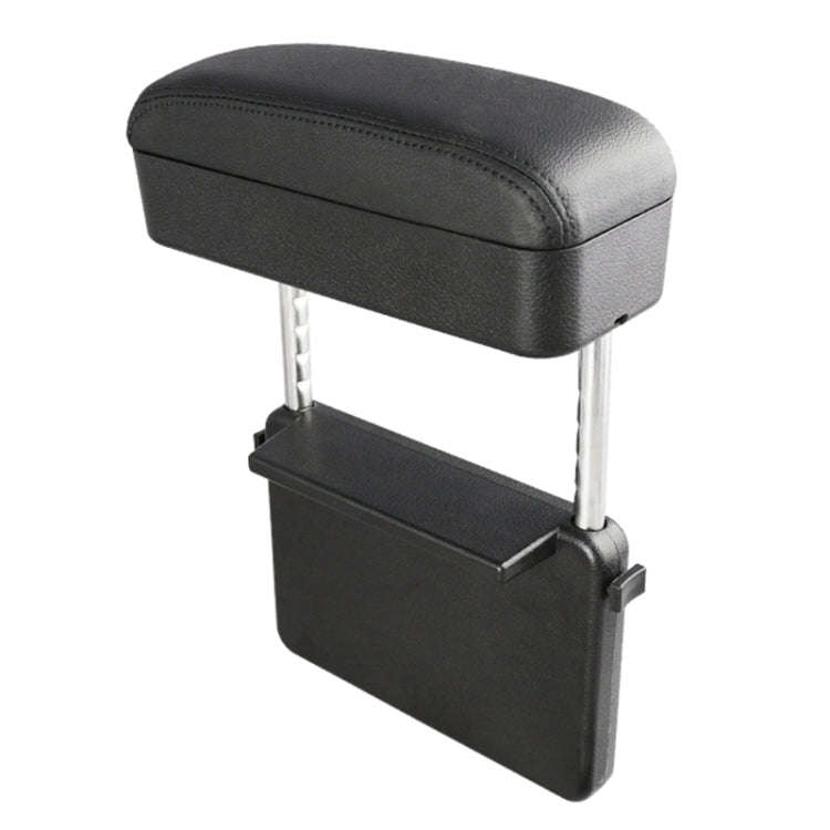 Universal Car PU Leather Wrapped Armrest Box Cushion Car Armrest Box Mat with Storage Box (Black)