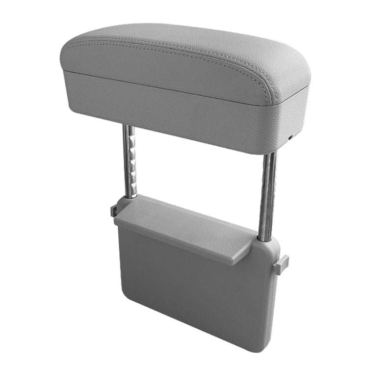 Universal Car PU Leather Wrapped Armrest Box Cushion Car Armrest Box Mat with Storage Box (Grey)