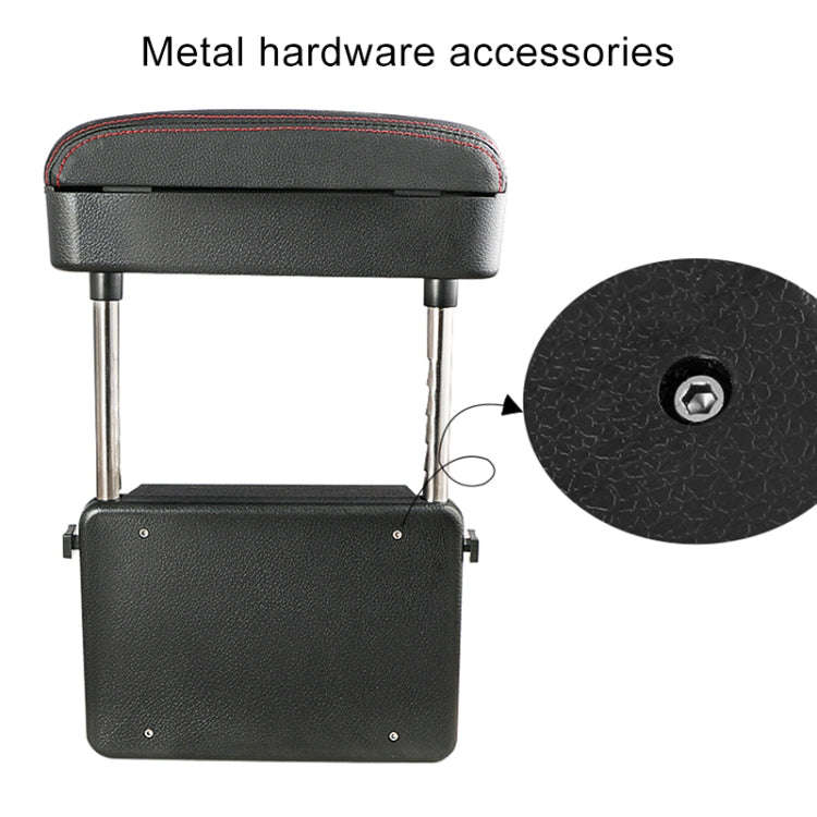 2 PCS Universal Car PU Leather Wrapped Armrest Box Cushion Car Armrest Box Mat with Storage Box (...