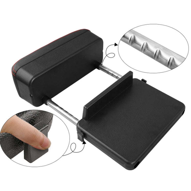 2 PCS Universal Car PU Leather Wrapped Armrest Box Cushion Car Armrest Box Mat with Storage Box (...