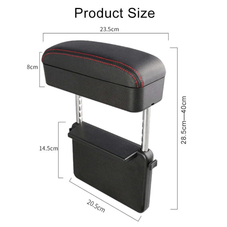 2 PCS Universal Car PU Leather Wrapped Armrest Box Cushion Car Armrest Box Mat with Storage Box (...