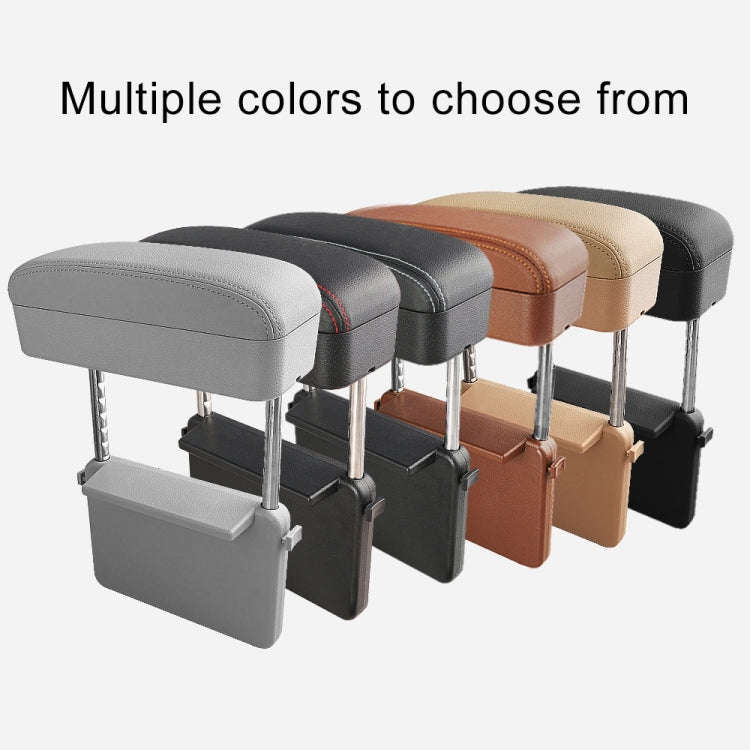 2 PCS Universal Car PU Leather Wrapped Armrest Box Cushion Car Armrest Box Mat with Storage Box (...