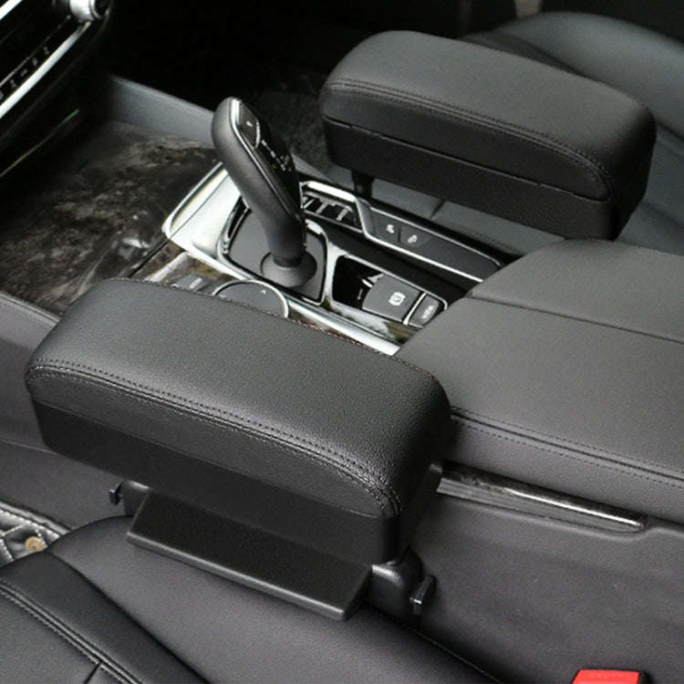 2 PCS Universal Car PU Leather Wrapped Armrest Box Cushion Car Armrest Box Mat with Storage Box (...