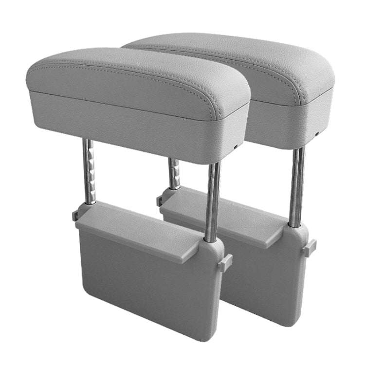 2 PCS Universal Car PU Leather Wrapped Armrest Box Cushion Car Armrest Box Mat with Storage Box (...