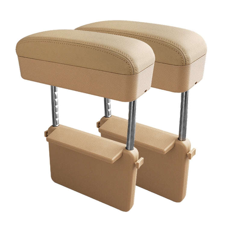 2 PCS Universal Car PU Leather Wrapped Armrest Box Cushion Car Armrest Box Mat with Storage Box (...
