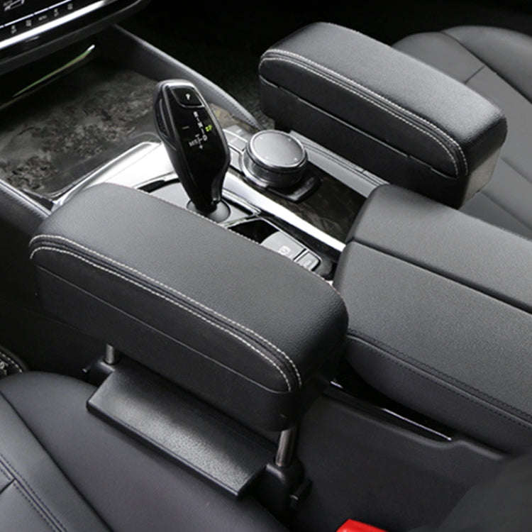 Universal Car Wireless Qi Standard Charger PU Leather Wrapped Armrest Box Cushion Car Armrest Box...