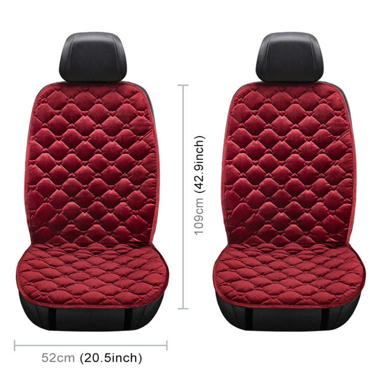 Car 12V Front Seat Heater Cushion Warmer Cover Winter Heated Warm, Double Seat (Red)