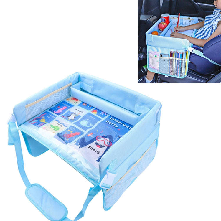 Children Waterproof Dining Table Toy Organizer Baby Safety Tray Tourist Painting Holder (Ocean Wo...
