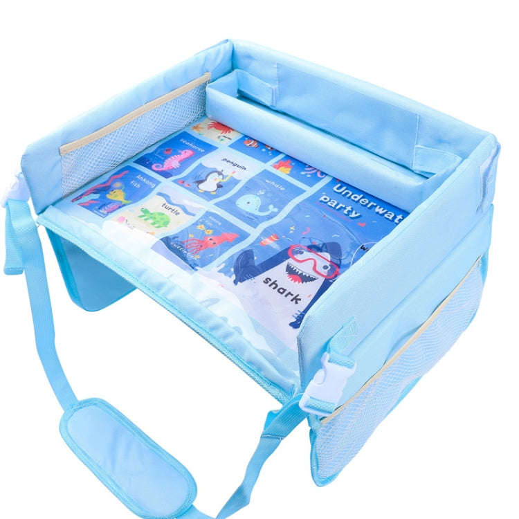 Children Waterproof Dining Table Toy Organizer Baby Safety Tray Tourist Painting Holder (Ocean Wo...