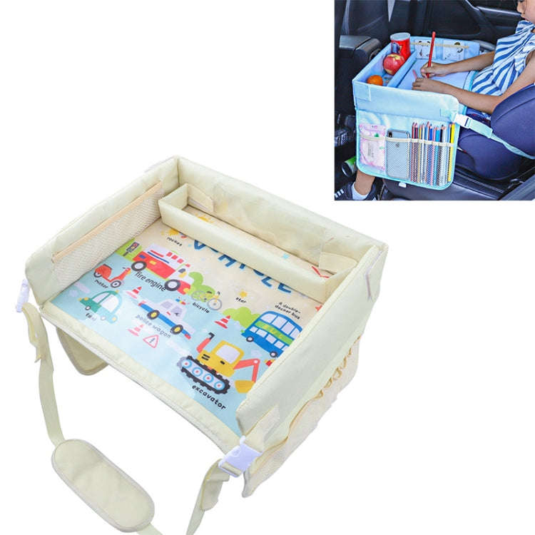 Children Waterproof Dining Table Toy Organizer Baby Safety Tray Tourist Painting Holder  (Car Fam...