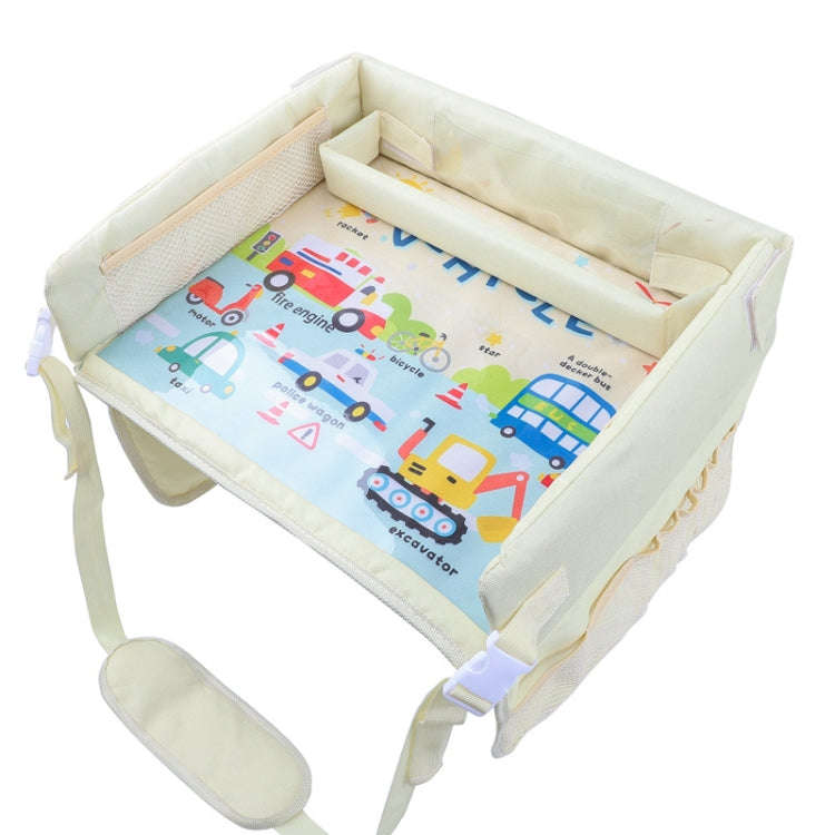 Children Waterproof Dining Table Toy Organizer Baby Safety Tray Tourist Painting Holder  (Car Fam...