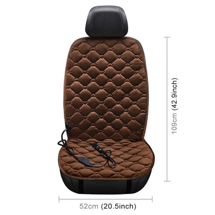 Car 24V Front Seat Heater Cushion Warmer Cover Winter Heated Warm, Single Seat (Coffee)