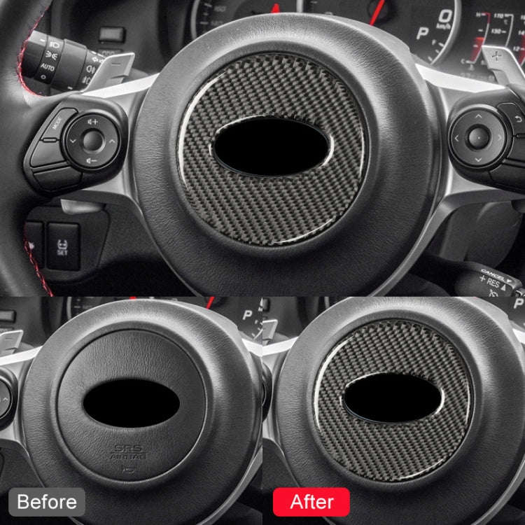 Car Carbon Fiber Steering Wheel Decorative Sticker for Subaru Forester 2016-2018, Left and Right ...
