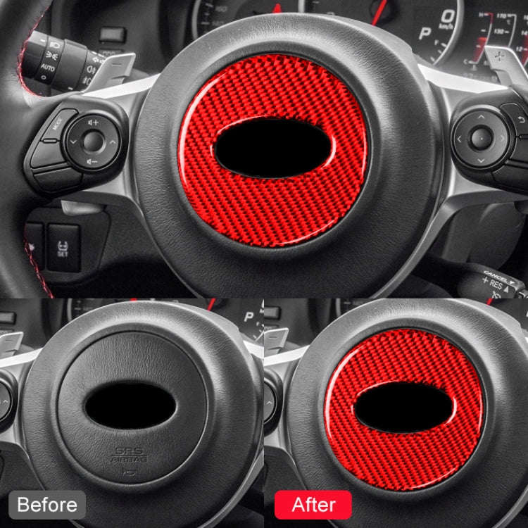 Car Carbon Fiber Steering Wheel Decorative Sticker for Subaru Forester 2016-2018, Left and Right ...