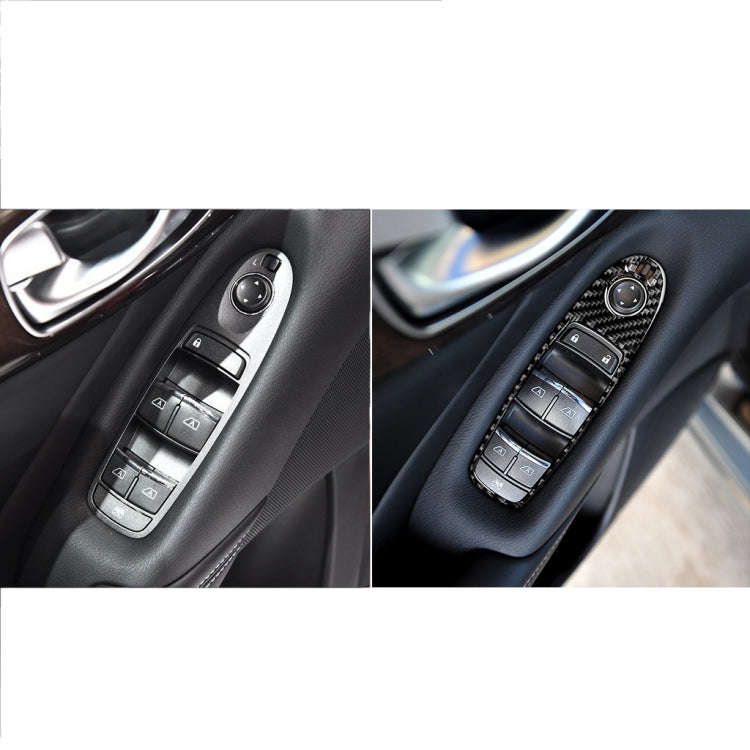 4 PCS Car Carbon Fiber Window Lift Panel Decorative Sticker for Infiniti Q50 2014-2020, Left Drive