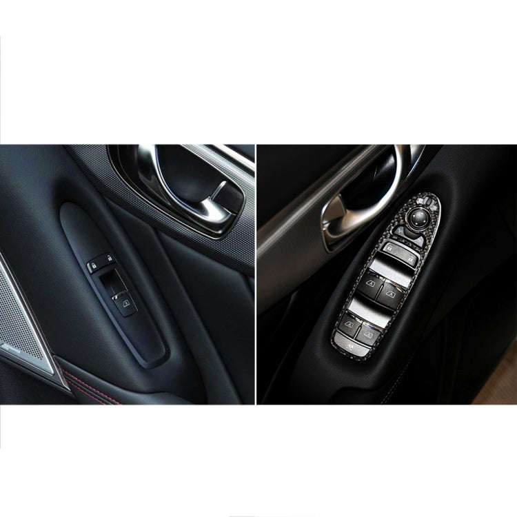 2 PCS Car Carbon Fiber Window Lift Panel Decorative Sticker for Infiniti Q50, Left Drive