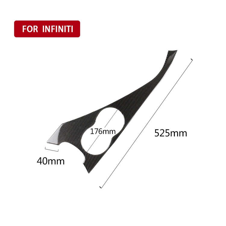 Car Left Drive Carbon Fiber Water Cup Panel Decorative Sticker for Infiniti Q50 / Q60 2014-2020