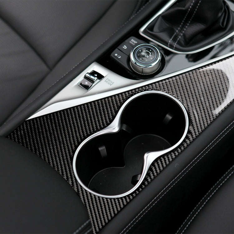 Car Left Drive Carbon Fiber Water Cup Panel Decorative Sticker for Infiniti Q50 / Q60 2014-2020