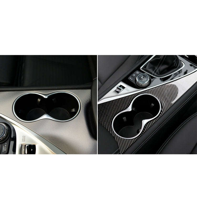 Car Left Drive Carbon Fiber Water Cup Panel Decorative Sticker for Infiniti Q50 / Q60 2014-2020