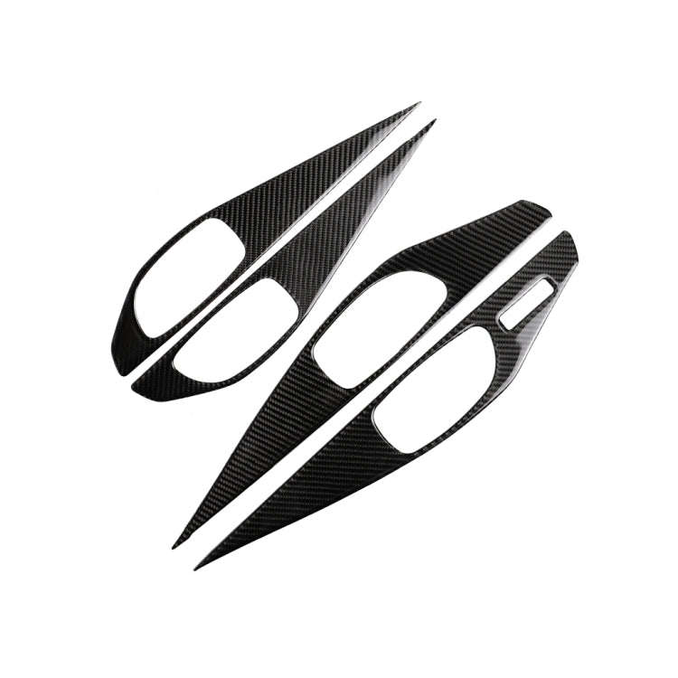 4 PCS Car Carbon Fiber Door Inner Handle Panel Decorative Sticker for Infiniti Q50 2014-2020, Lef...