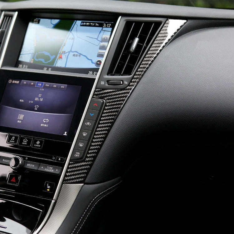 Car Carbon Fiber Central Control Side F Frame Decorative Sticker for Infiniti Q50 / Q60 2014-2020