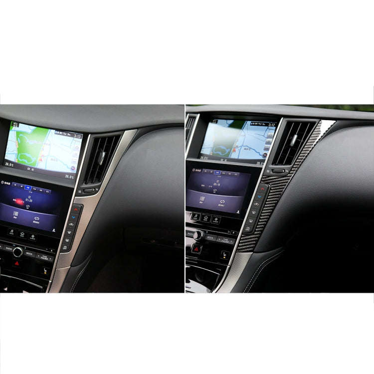 Car Carbon Fiber Central Control Side F Frame Decorative Sticker for Infiniti Q50 / Q60 2014-2020