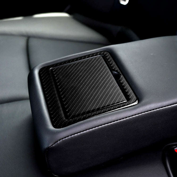 2 PCS Car Carbon Fiber Rear Water Cup Holder Panel Decorative Sticker for Infiniti Q50 / Q60 2014...