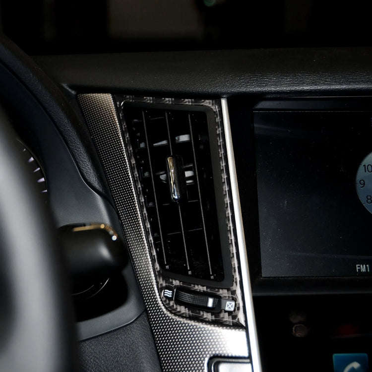 2 PCS Car Carbon Fiber Central Air Outlet Frame Decorative Sticker for Infiniti Q50 / Q60 2014-2020